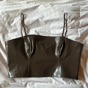 Open Edit pleather crop top. Size Medium.